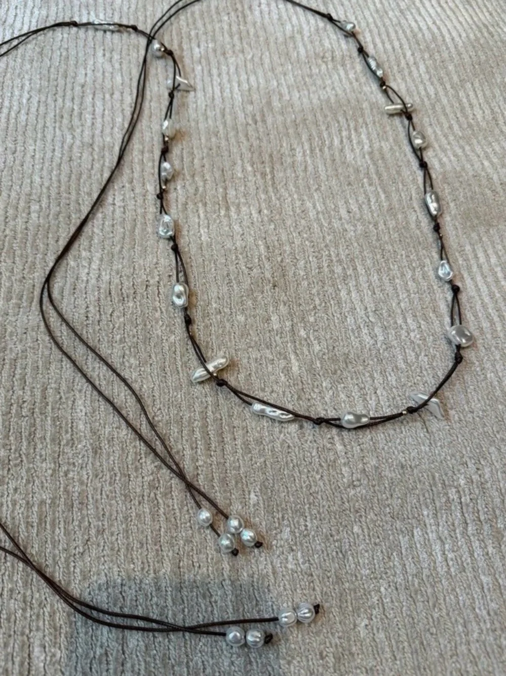 Zara Double-Layer Pearl & Bead Waist Chain Belt
